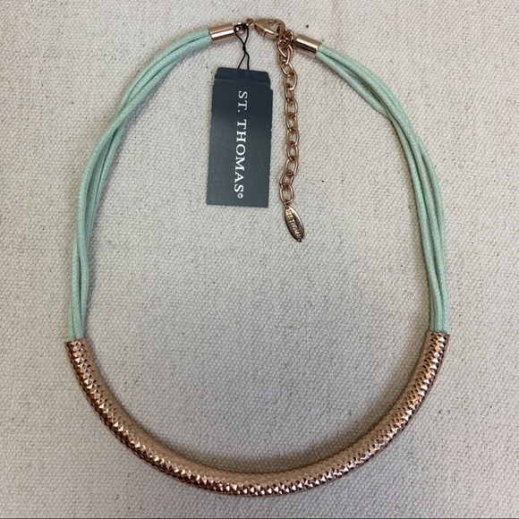 St. Thomas Multi Strand Rose gold Bar Necklace - Picture 4 of 5